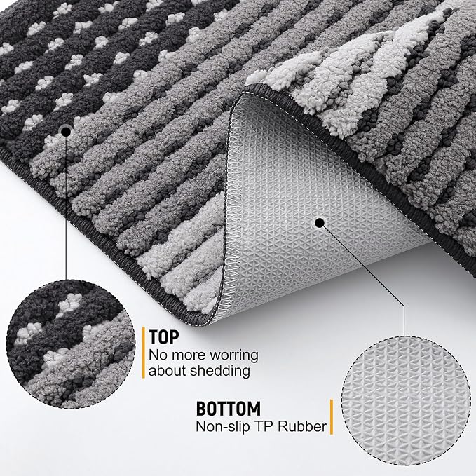Kitinjoy Indoor Outdoor Door Mat, 59x36 Non-Slip Absorbent Dirt Trapper - Image 3