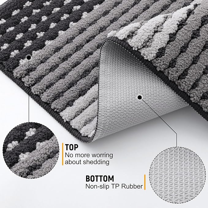 Kitinjoy Indoor Outdoor Door Mat, 48x30 Non-Slip Absorbent Dirt Trapper - Image 3