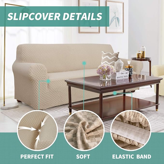 YEMYHOM Couch Cover Latest Jacquard Design High Stretch Sofa Covers - Image 3