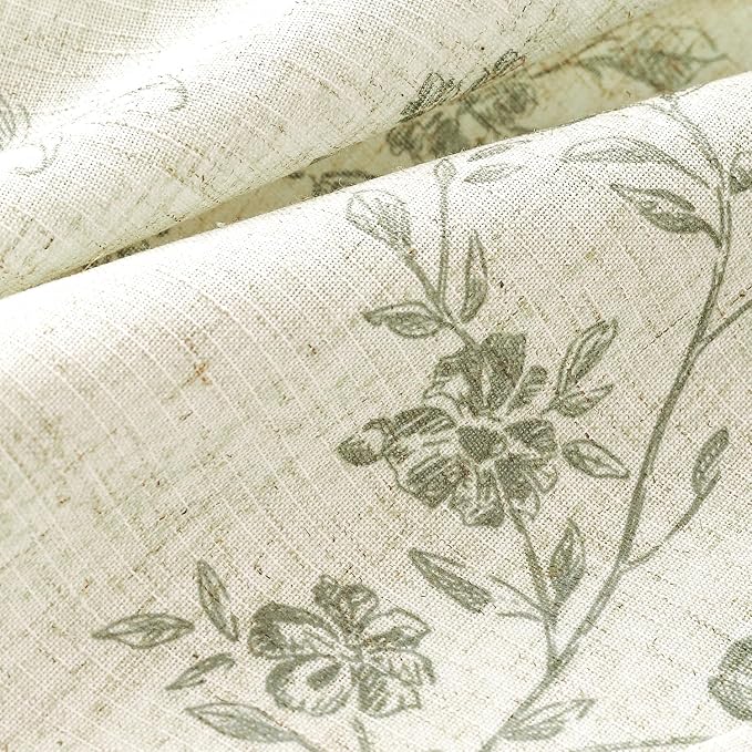 jinchan Ruffled Floral Valance Curtain Shabbychic Linen Window Valance 18 Inch - Image 8