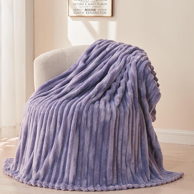 NEWCOSPLAY Super Soft King Blanket Lavender Premium Silky Flannel Fleece 3D - Image 9
