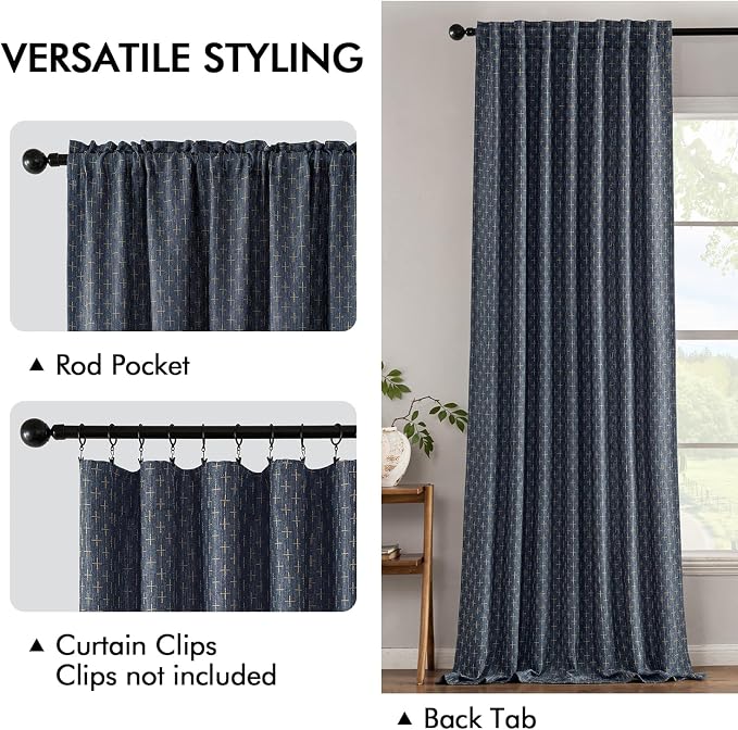 MIULEE Decorative Back Tab Linen Curtains - Image 3