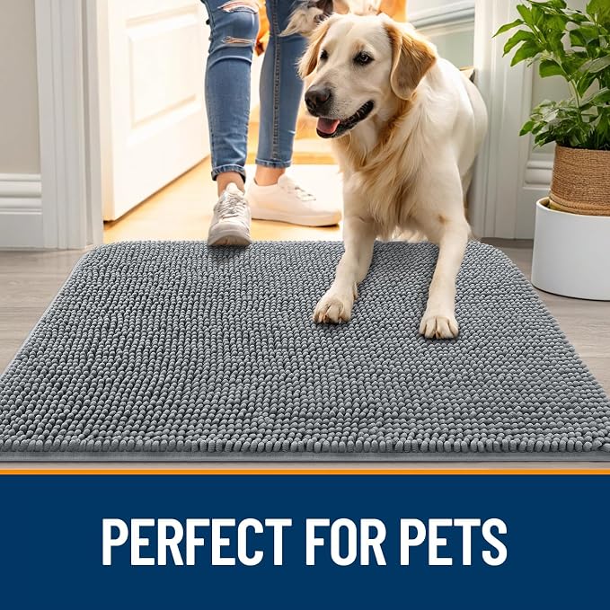 OLANLY Dog Door Mat for Muddy Paws 70x46, Absorbs Moisture and Dirt, Absorbent - Image 6