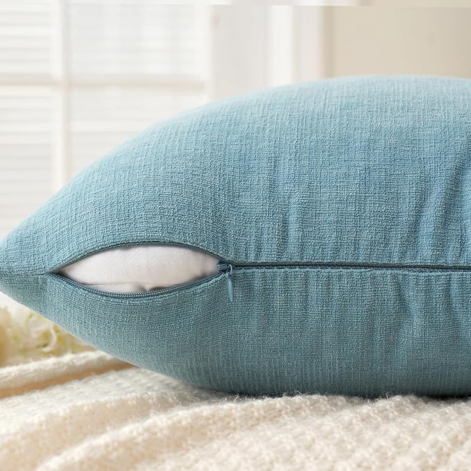 MIULEE Smoke Blue Couch Pillow Covers 22x22 Inch - Image 5