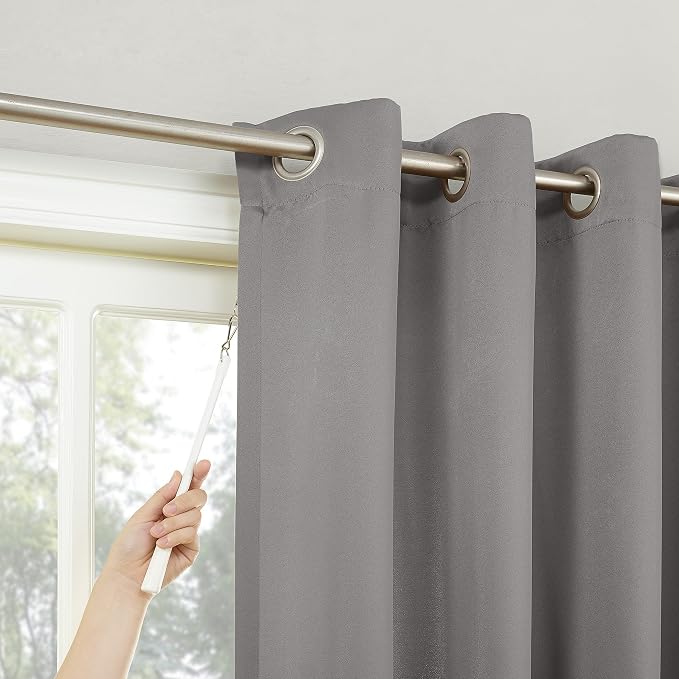 Sun Zero Easton Extra-Wide Blackout Grommet Sliding Patio Door Curtain Panel - Image 2