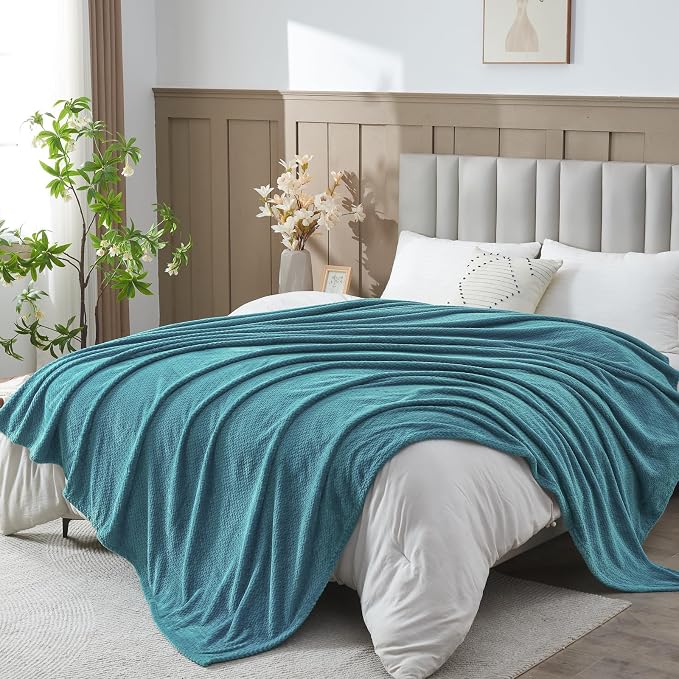 NEWCOSPLAY Super Soft Queen Blanket Dark Blue Premium Silky Flannel Fleece - Image 2