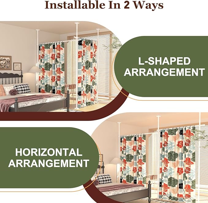 Goovilla Room Divider for Room Separation, Tension Curtain Rods No Drilling - Image 3