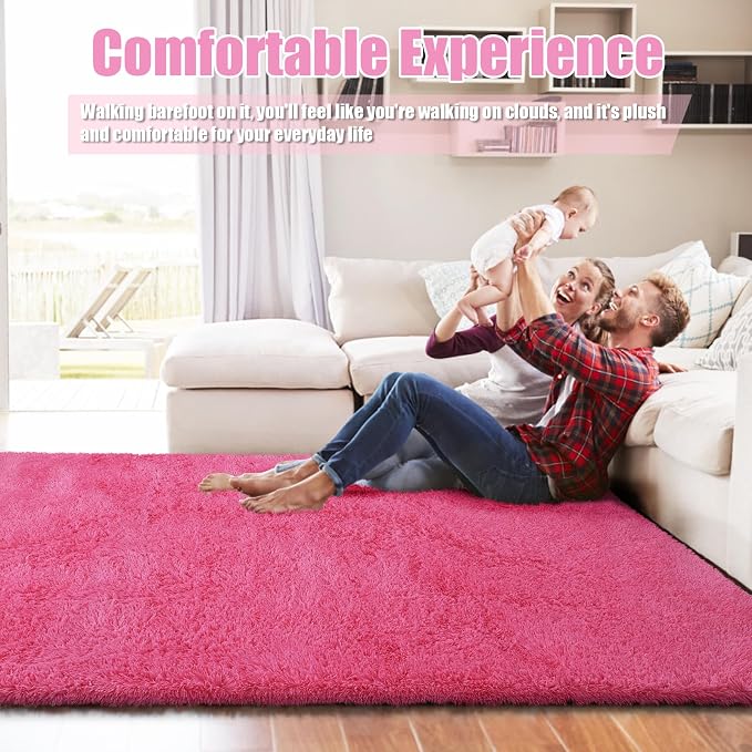 Shag Area Rug for Bedroom 4x6, Fluffy Area Rugs for Living Room, Soft Fuzzy Rug - Image 5