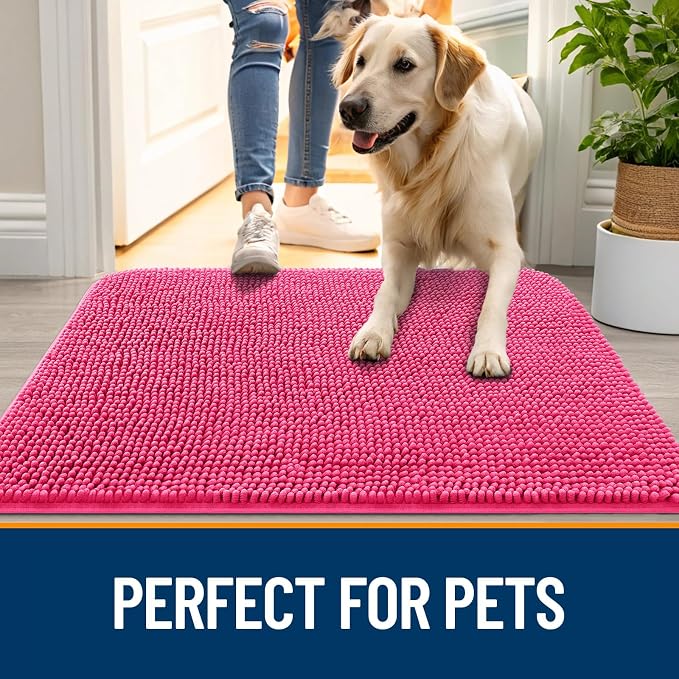 OLANLY Dog Door Mat for Muddy Paws 34x21, Absorbs Moisture and Dirt, Absorbent - Image 6