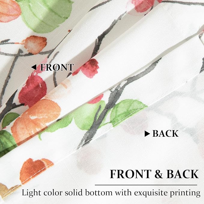 Leeva Vivid Pink Flower Printed Rod Pocket Valance, Farmhouse Vintage Light - Image 5