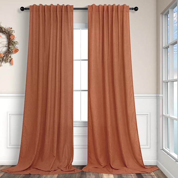 Pitalk Terracotta Curtains 84 Inches Long by Pitalk