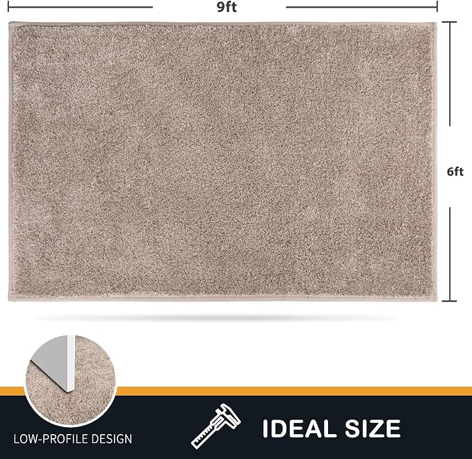 PURRUGS Easy Care Area Rug 6ft x 9ft, Non-Slip Washable Entryway Rug, Stain - Image 2