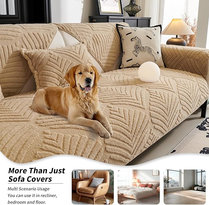 Sectional Couch Cover, Non-Slip Sofa Cover Plush Warm, Funny Fuzzy Pet Couch - Image 4
