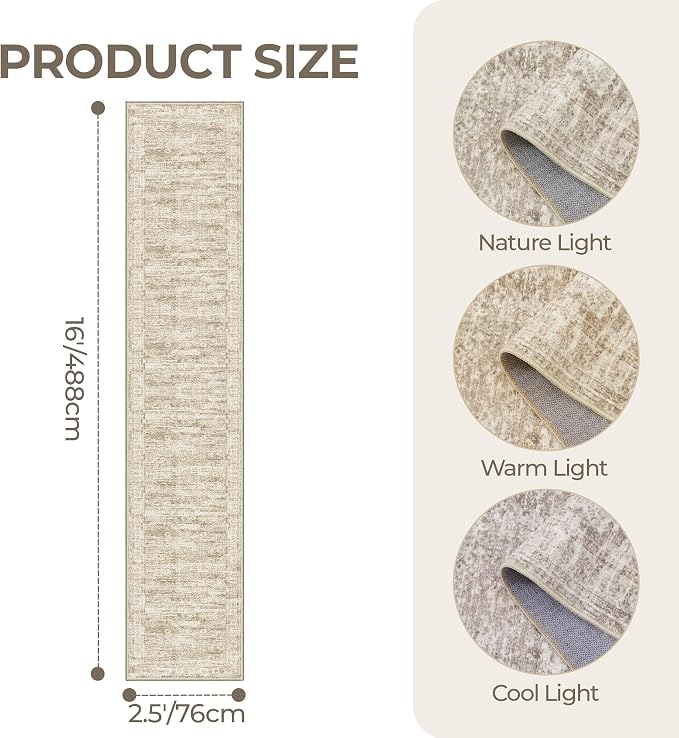 Washable Runner Rug 2.5x16, Non-Slip Long Hallway Runner - Image 2