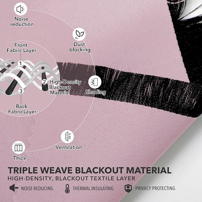 Deconovo Blackout Curtains Insulated Thermal Blackout Blinds Rod Pocket and - Image 4
