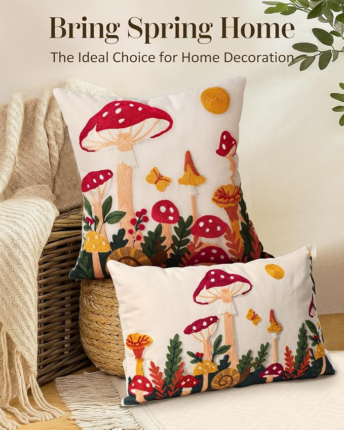 Embroidered Throw Pillow Cover 20x20 Inch - Image 5