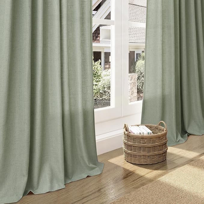 Extra Long Desert Sage Linen Curtains 120 Inch - Image 6