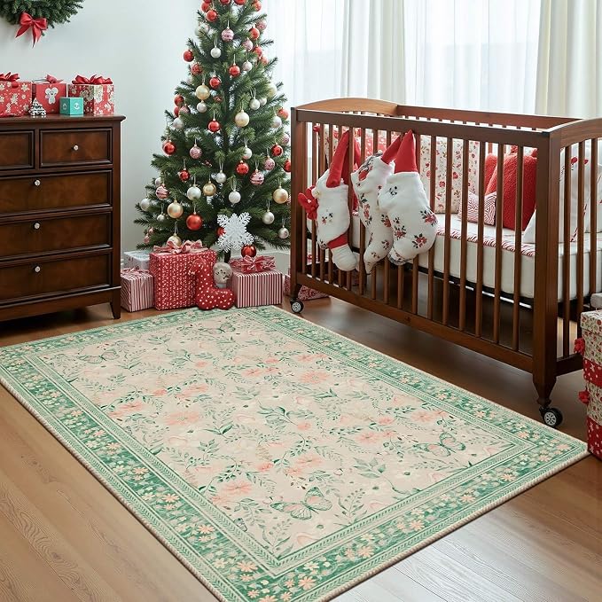 Rugxara Entryway Rug, 3x5 Washable Area Rug, Non Slip Low Pile Small Carpet - Image 2