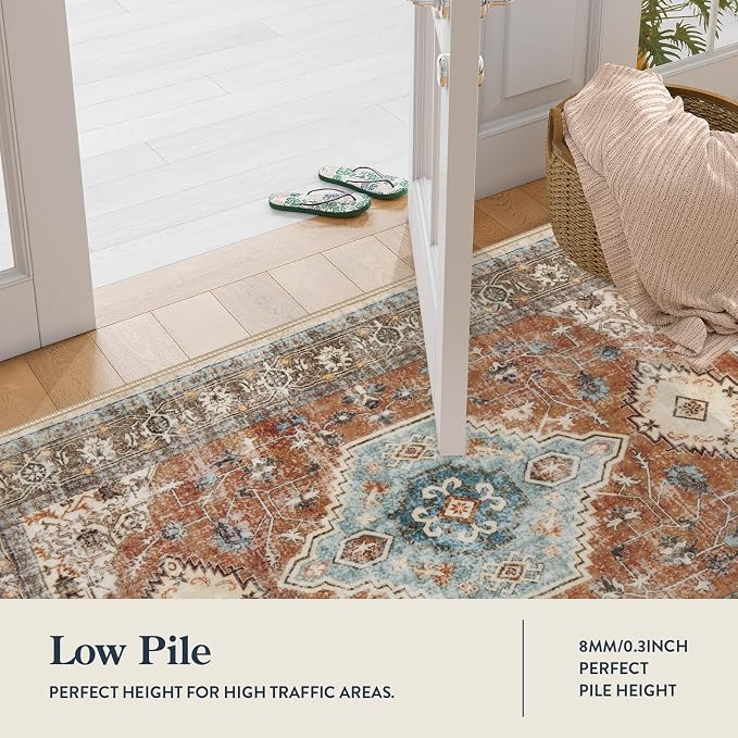 Lahome Oriental Hallway Runner Rug, 2.5x8 Kitchen Runner Non Slip Ultra-Thin - Image 2