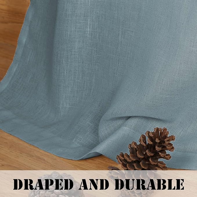 H.VERSAILTEX Linen Curtains Nickel Grommet Semi Sheer Curtains Privacy Added - Image 8