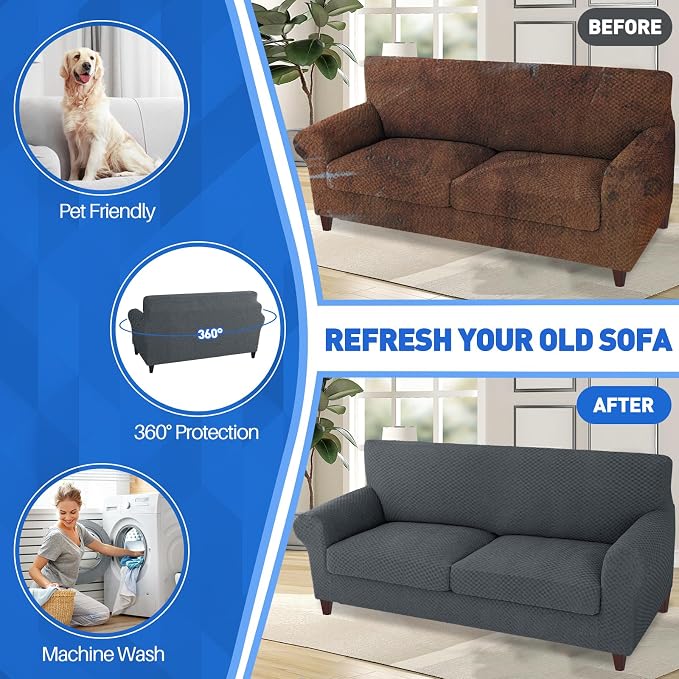 MAXIJIN 3 Piece Stretch Couch Covers - Image 5