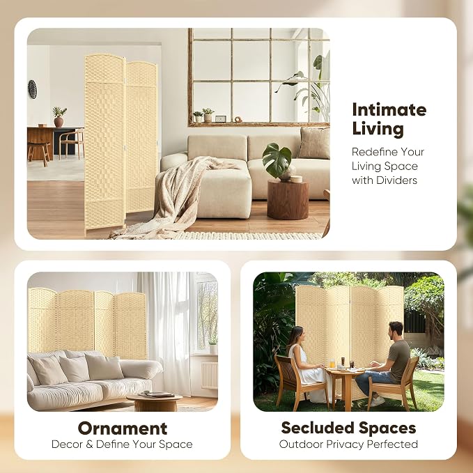 JOSTYLE Room Divider Panel, 6FT Privacy Wall Divider Screen - Image 7