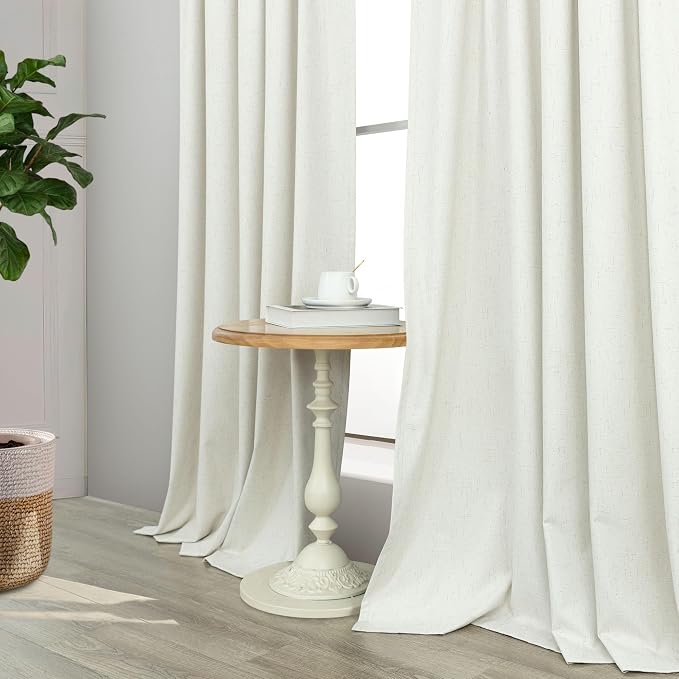 120 Inches Extra Long Curtains for Living Room 2 Panels Faux Linen Darkening - Image 7