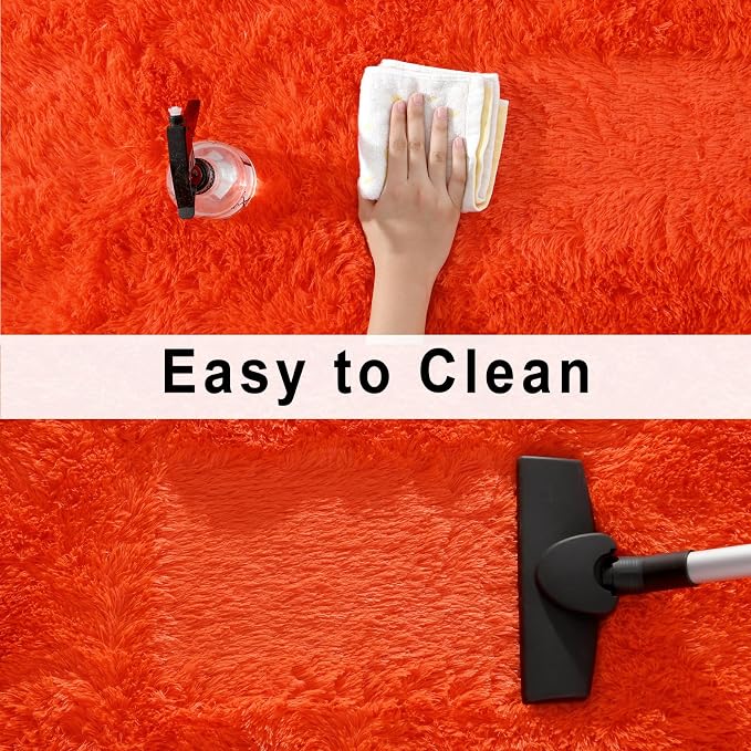 Merelax Fluffy Rug Shaggy Area Rug, Mini Fuzzy Plush Kids Bedside Rug, Soft - Image 5
