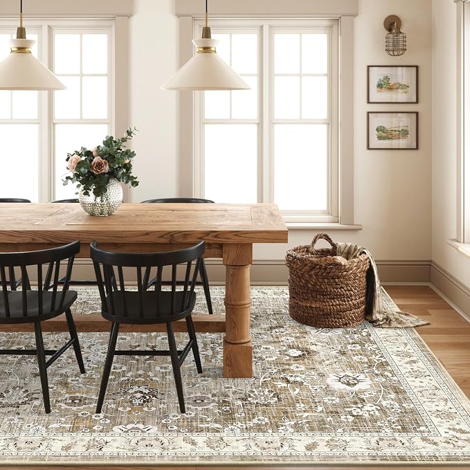 LOKHOM Living Room Area Rug 8x10, Non-Slip Vintage Soft Large Bedroom Rug - Image 8