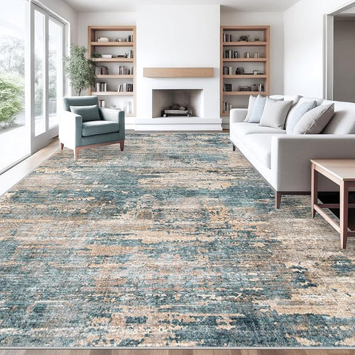 10x14 Area Rugs for Living Room, Washable Modern Abstract Large Area Rug by XLUEZ