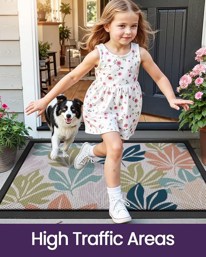 DEXI Front Door Mat Outside Entrance, Fall Autumn Entryway Doormat Dirt Trapper - Image 8