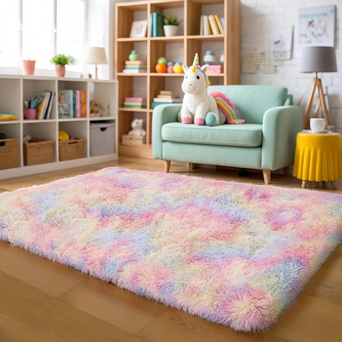KICHOWUA Thick Area Rug 6x9 Unicorn Fluffy Shag - Image 8