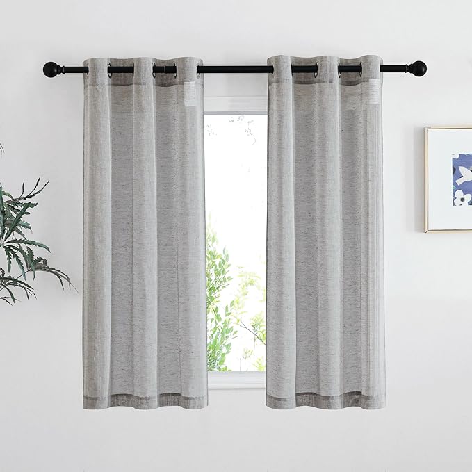 NICETOWN Charcoal Grey Linen Curtains by NICETOWN