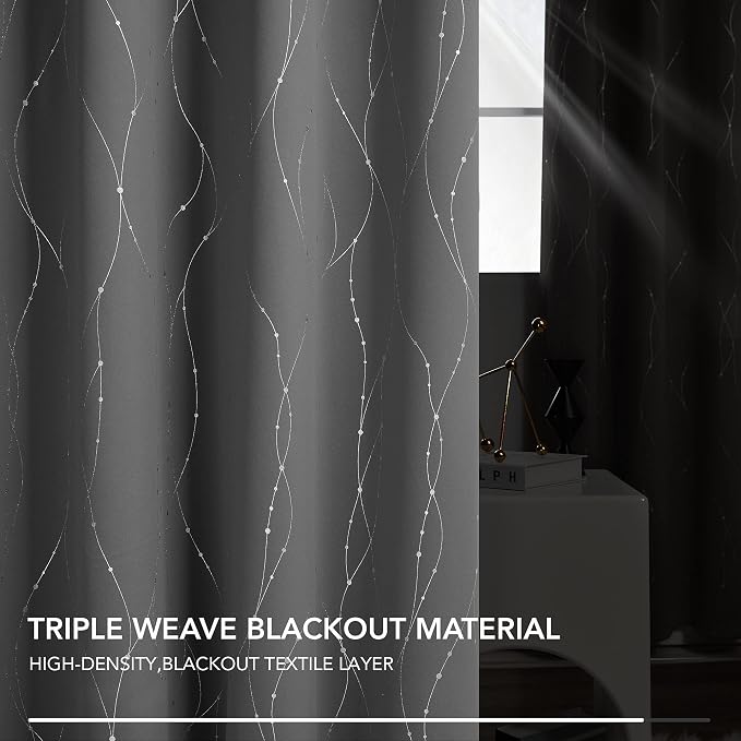Deconovo Living Room Curtains, Thermal Insulated Soundproof Panels, Modern - Image 5