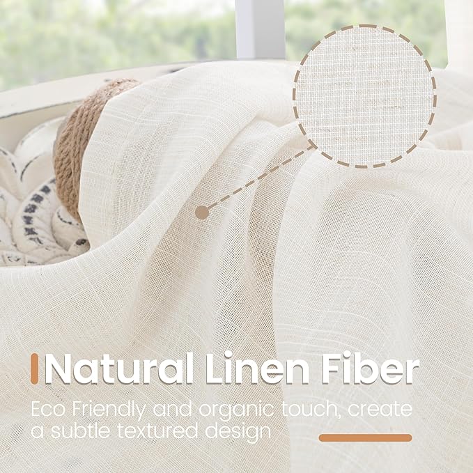 BGment Long Linen Curtains 102 Inch Length - Image 3