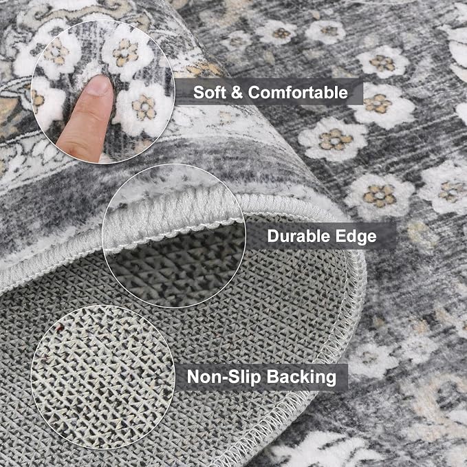 LOKHOM Washable Runner Rug, 2x8 Non-Slip Vintage Hallway Runner Rug - Image 4