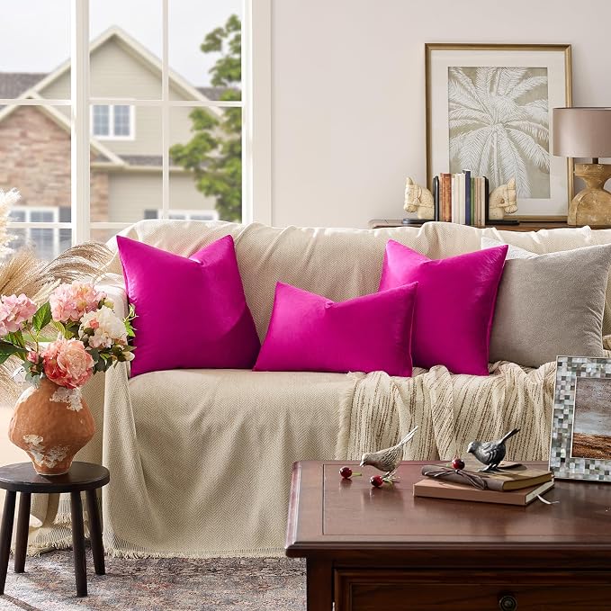 GIGIZAZA Pillow Covers 20x20 Velvet Decorative Pillows Sofa Couch Throw Pillow - Image 2