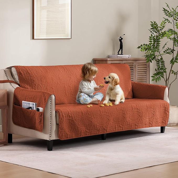 Quilted Grand Sofa Covers for 4 Cushion Couch, Couch Cover for Grand Sofa by Pamhaven