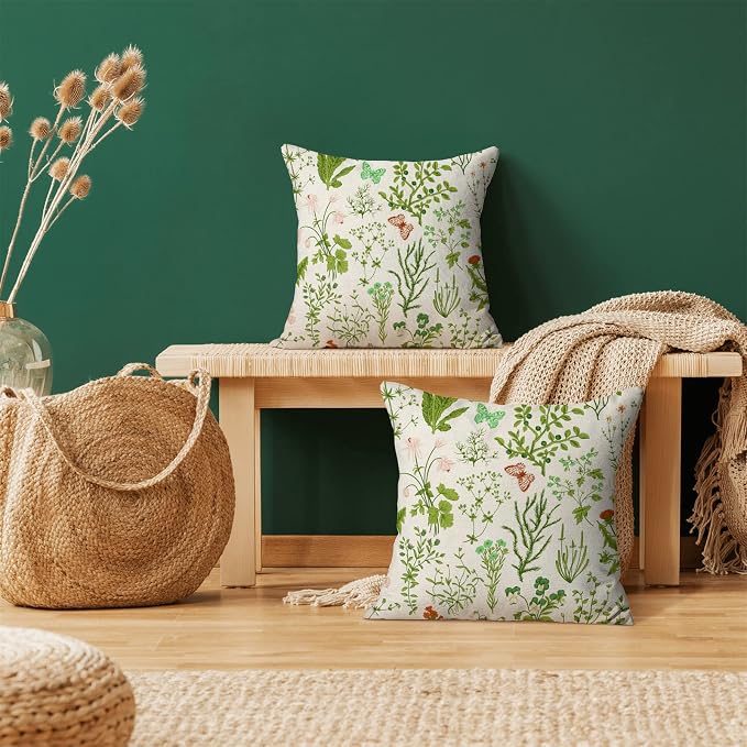 AEIOAE Summer Pillow Covers 18x18 Inch Set of 2, Seasonal Floral Outdoor - Image 2