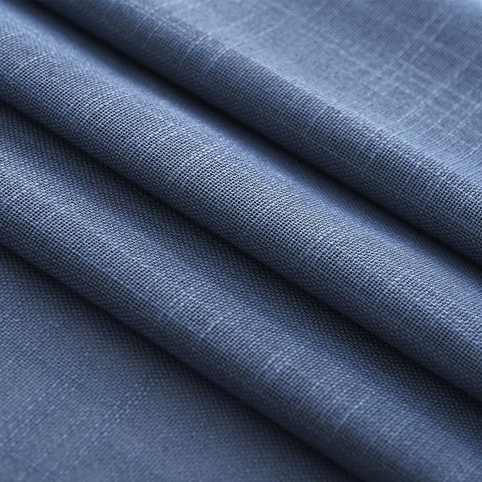 Navy Blue Curtains for Living Room Back Tab Modern Farmhouse Semi Sheer Blue - Image 7
