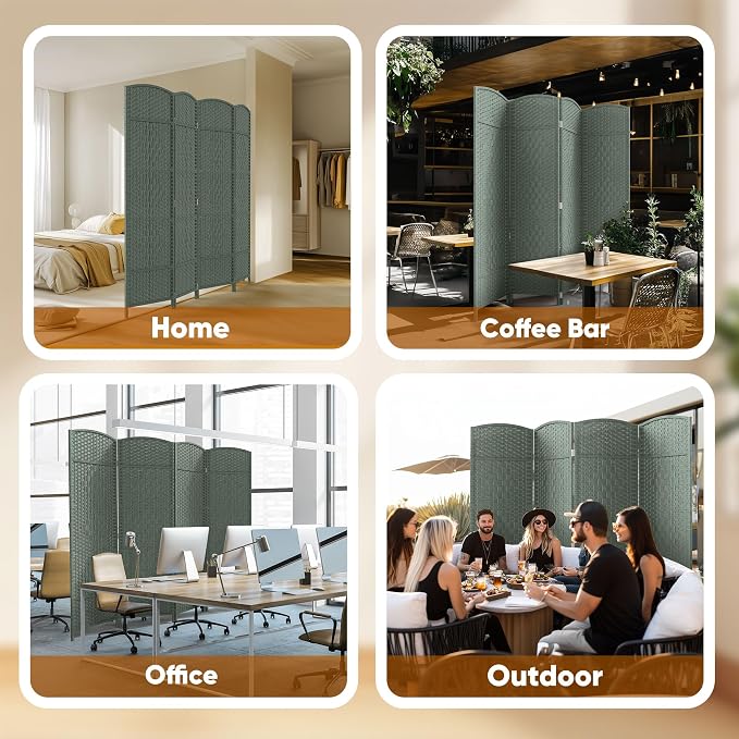 JOSTYLE Folding Privacy Room Divider, 4 Panel Screen Divider 6 ft. Tall - Image 5