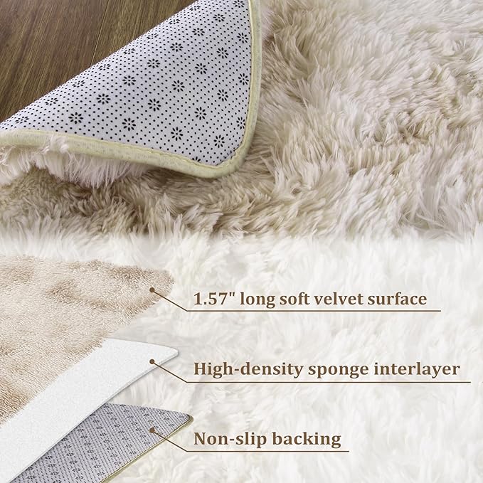 CAROMIO 8x10 Area Rug for Bedroom Fluffy Rugs Shag Rugs for Living Room Furry - Image 3