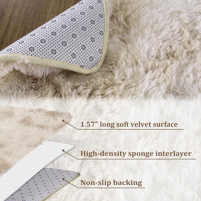 CAROMIO 9x12 Fluffy Area Rugs for Living Room Modern Plush and Thick Faux Fur - Image 3