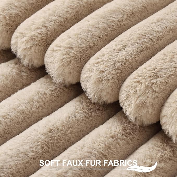Pallene Faux Fur Plush Lumbar Throw Pillow Covers 12x20 Set of 2, Luxury Soft - Image 2