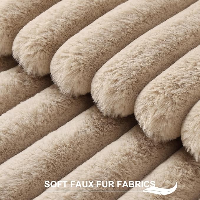 Pallene Faux Fur Plush Throw Pillow Covers 16x16 Set of 2, Luxury Soft Fluffy - Image 2