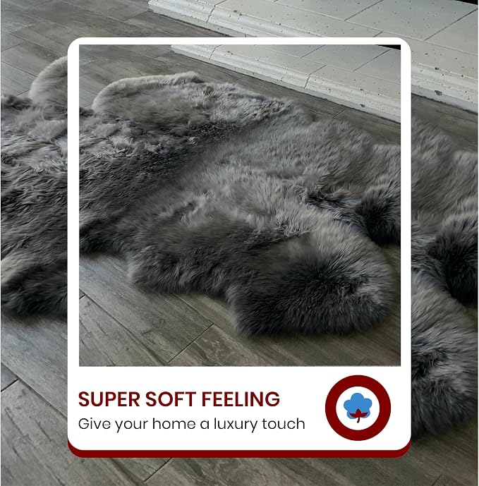 Free Shape Luxury Soft Fluffy Shag Area Rug Triple Side by Side 3'x6', 90x180cm - Image 3