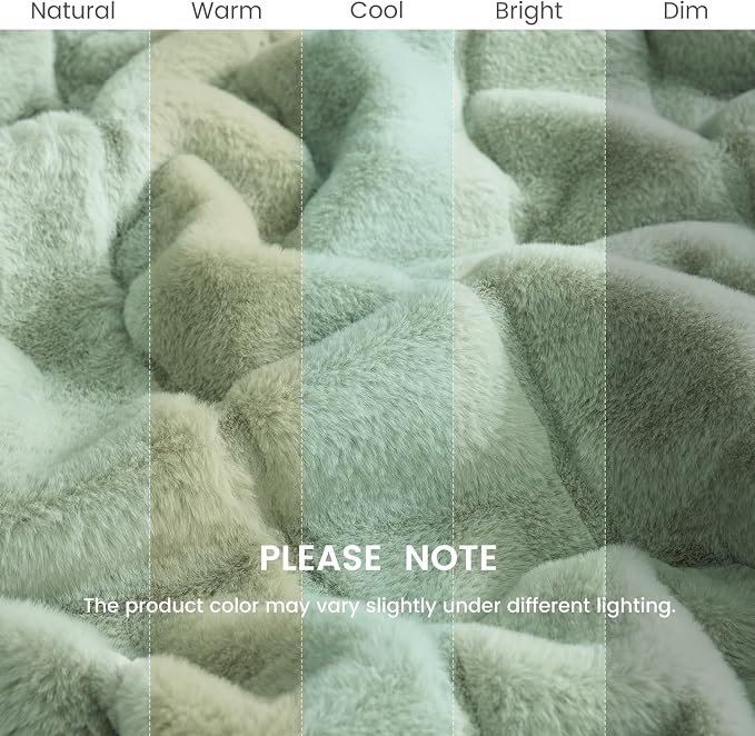 Cozy Bliss Deluxe Sheared Rabbit Faux Fur Throw Blanket, Soft Fuzzy High-Low - Image 9