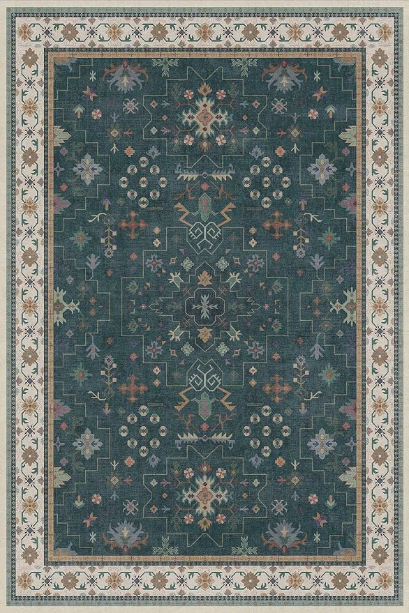 Hazo Haus Dark Green 4x6 Living Room Rug - Image 2