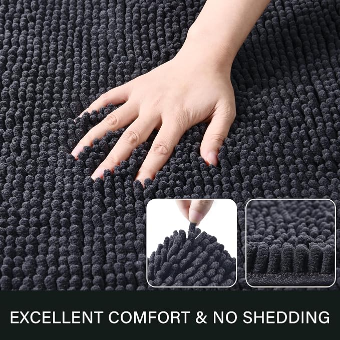 LOCHAS Luxury Bathroom Rug Shaggy Bath Mat 24 x 70 Inch, Washable Non Slip Bath - Image 3