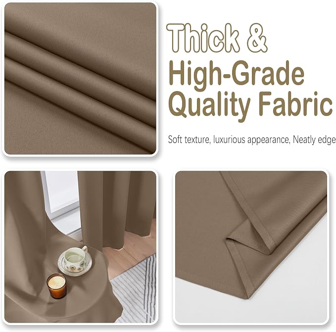 OVZME Brown Short Blackout Curtains - Image 8